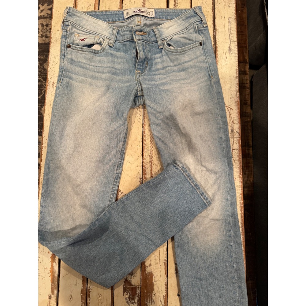 Hollister California Low Rise Skinny Jeans Light Wash Denim W26 L31 Size 3R